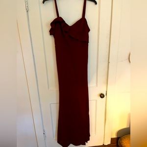 Lulu’s My Heart Burgundy Ruffled Maxi Mermaid Dress, Size XL, NWT